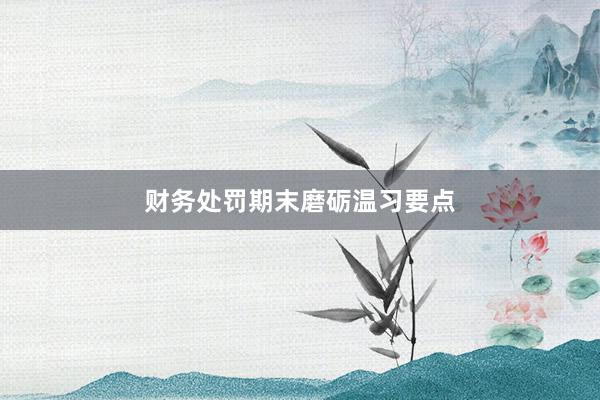 财务处罚期末磨砺温习要点